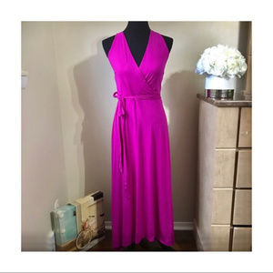 NWT Ann Taylor Petite Fuschia Stretch Maxi Dress